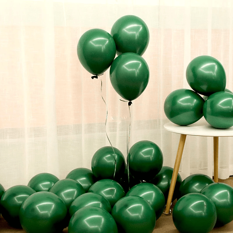 20 Pack Green Latex Balloons, Ideal for Forest Theme Parties