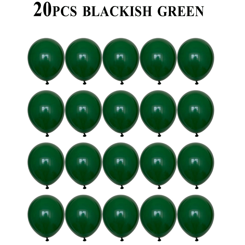 20 Pack Green Latex Balloons, Ideal for Forest Theme Parties