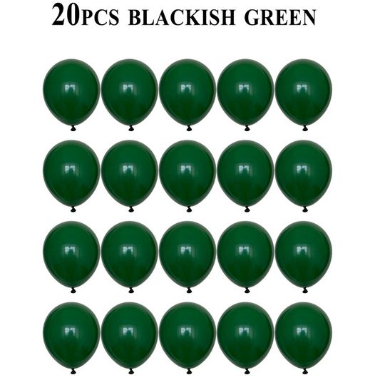 20 Pack Green Latex Balloons, Ideal for Forest Theme Parties