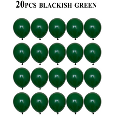 20 Pack Green Latex Balloons, Ideal for Forest Theme Parties