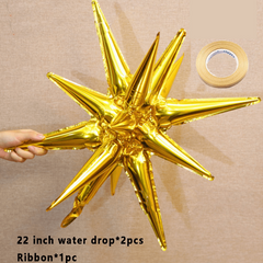 2pcs 22 Inch Explosion Star Aluminum Film Balloon Birthday Year Party
