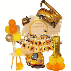 4pcs Construction Vehicles Toy Balloon Sets - Perfect For Party Birthday Parties