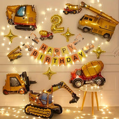 4pcs Construction Vehicles Toy Balloon Sets - Perfect For Party Birthday Parties