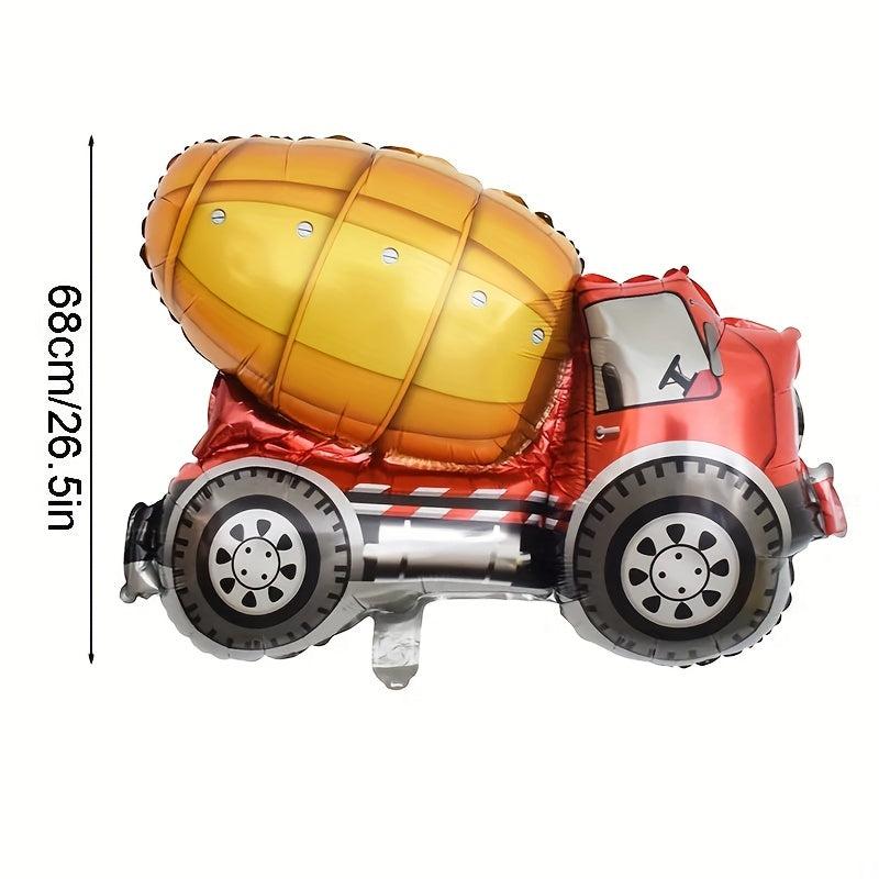 4pcs Construction Vehicles Toy Balloon Sets - Perfect For Party Birthday Parties