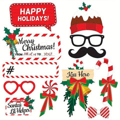 38pcs Christmas Party Photo Props Fun Variety Christmas Party Supplies