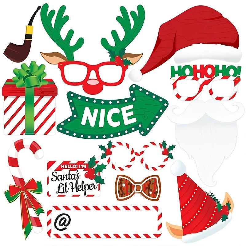 38pcs Christmas Party Photo Props Fun Variety Christmas Party Supplies