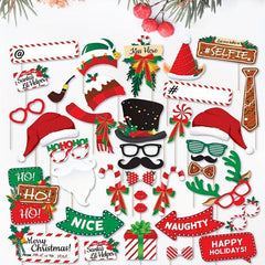 38pcs Christmas Party Photo Props Fun Variety Christmas Party Supplies