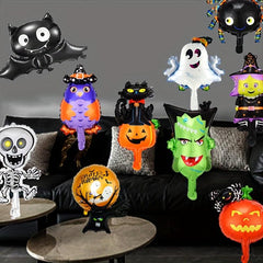 10pcs Halloween Balloons Pumpkin Witch Skeleton Ghost Bat Balloons
