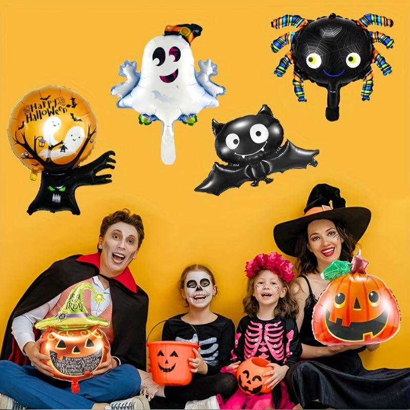 10pcs Halloween Balloons Pumpkin Witch Skeleton Ghost Bat Balloons