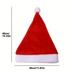 Colorful Short Plush Christmas Hat for Adults - Festive Party Celebration
