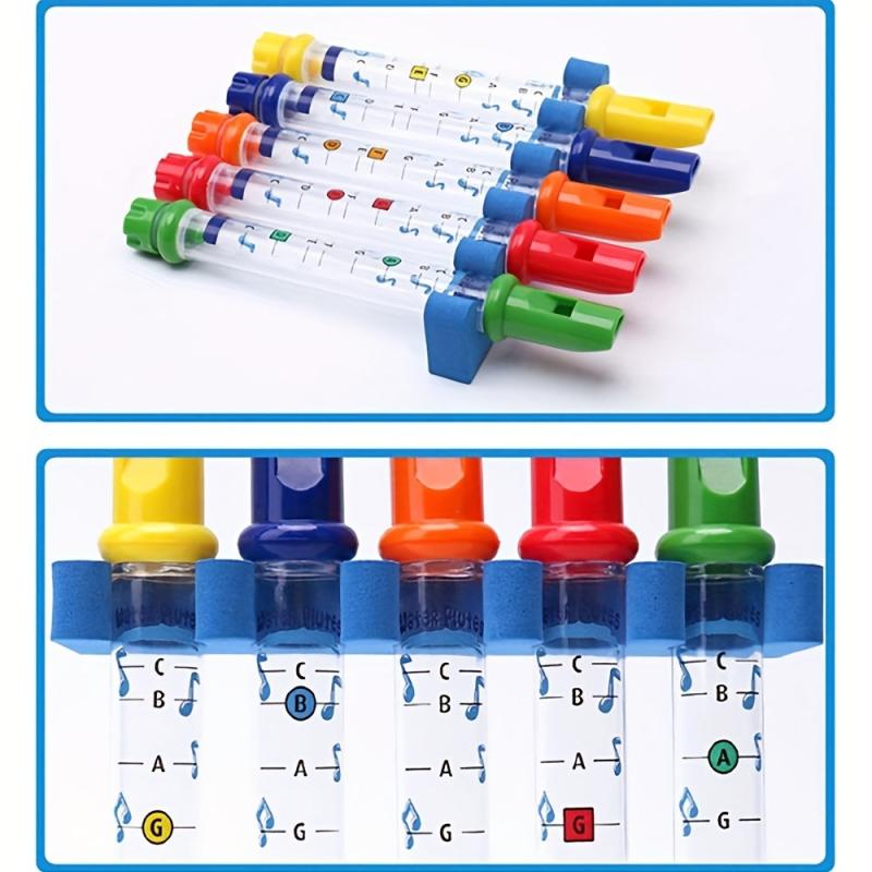 5pcs Water Filled Music Flute Toy - Educational Bath Time Fun