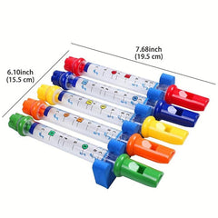 5pcs Water Filled Music Flute Toy - Educational Bath Time Fun