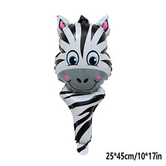 6 Pack of Forest Animal Stick Balloons for Kids' Parties