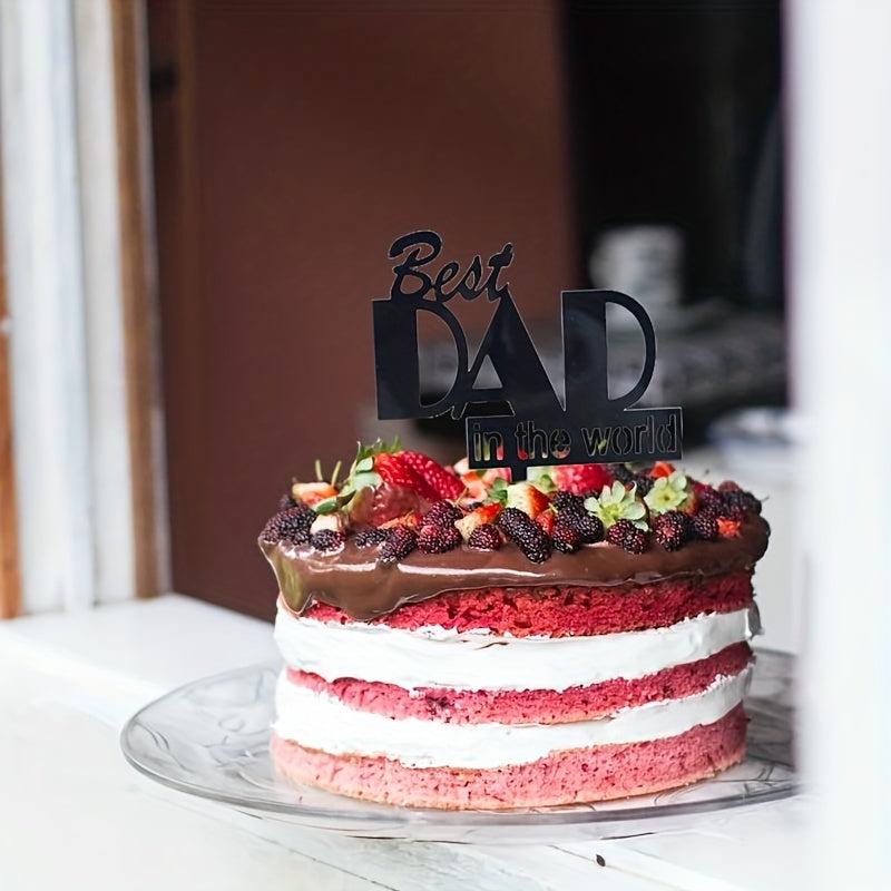 Happy Birthday Dad Acrylic Insert Card Cake Decoration