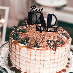Happy Birthday Dad Acrylic Insert Card Cake Decoration