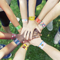 100 Pcs Slap Bracelets Party Favors Hearts Animal Print Retro Slap Bands