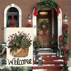 Holly Red Berries Garden Flag 30 48x45 72 Cm Double Sided Winter Christmas Decor