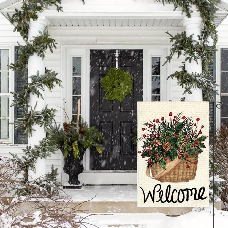 Holly Red Berries Garden Flag 30 48x45 72 Cm Double Sided Winter Christmas Decor