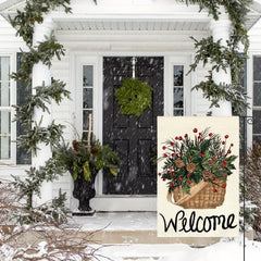Holly Red Berries Garden Flag 30 48x45 72 Cm Double Sided Winter Christmas Decor