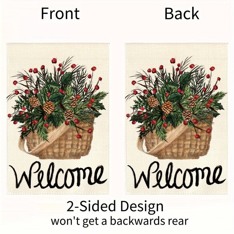 Holly Red Berries Garden Flag 30 48x45 72 Cm Double Sided Winter Christmas Decor