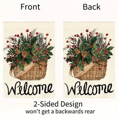 Holly Red Berries Garden Flag 30 48x45 72 Cm Double Sided Winter Christmas Decor