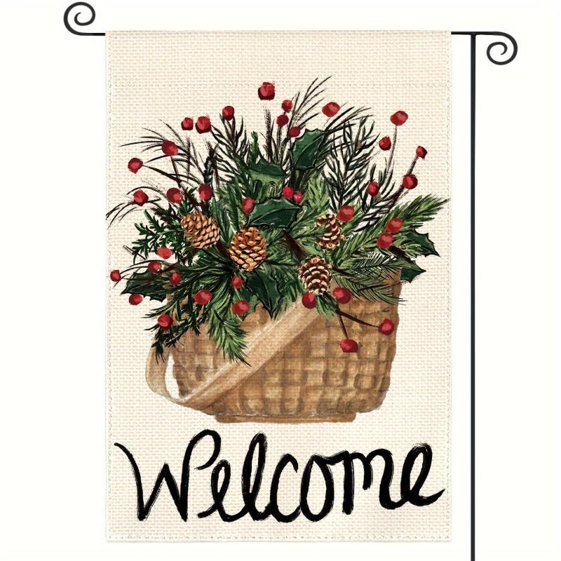 Holly Red Berries Garden Flag 30 48x45 72 Cm Double Sided Winter Christmas Decor