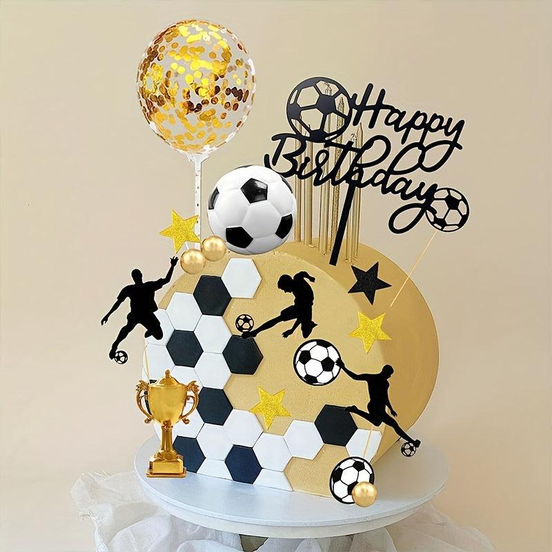 28pcs Football Birthday Decorations For Cake Party Supplies