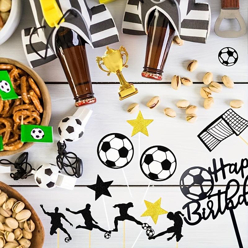 28pcs Football Birthday Decorations For Cake Party Supplies