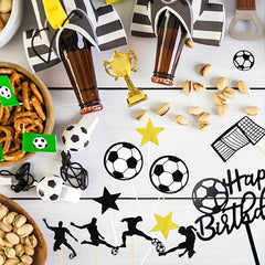 28pcs Football Birthday Decorations For Cake Party Supplies