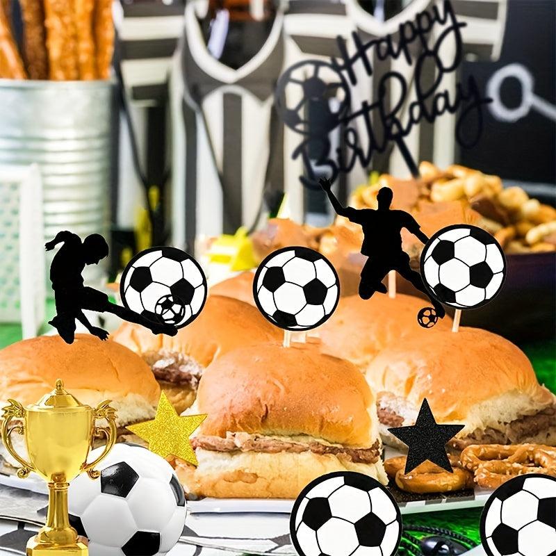 28pcs Football Birthday Decorations For Cake Party Supplies
