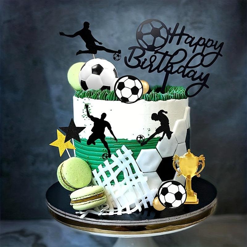 28pcs Football Birthday Decorations For Cake Party Supplies