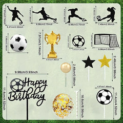 28pcs Football Birthday Decorations For Cake Party Supplies