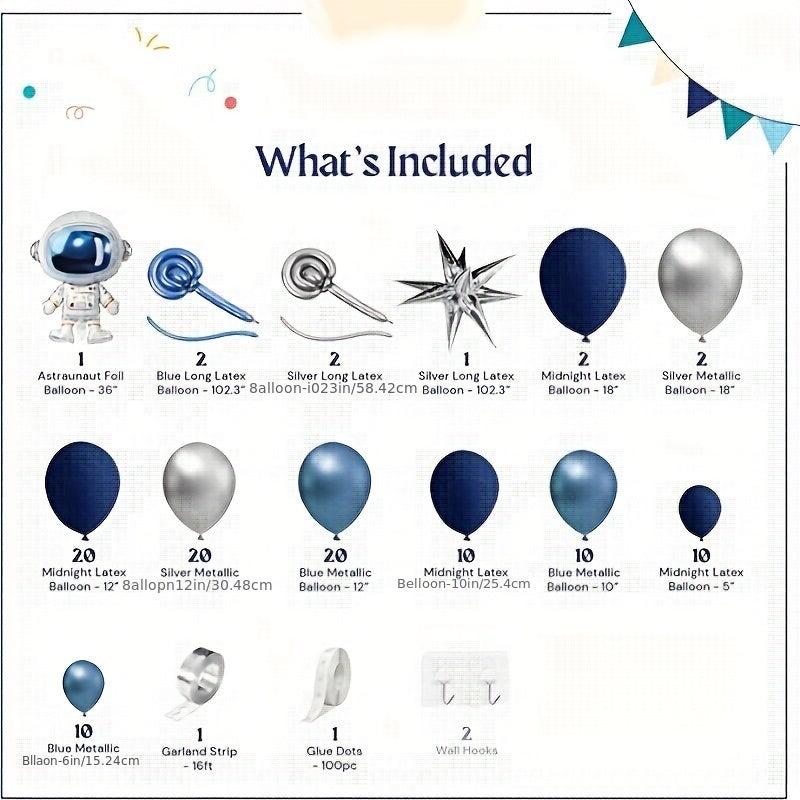 123pcs Alien Planet Birthday Party Balloon Set
