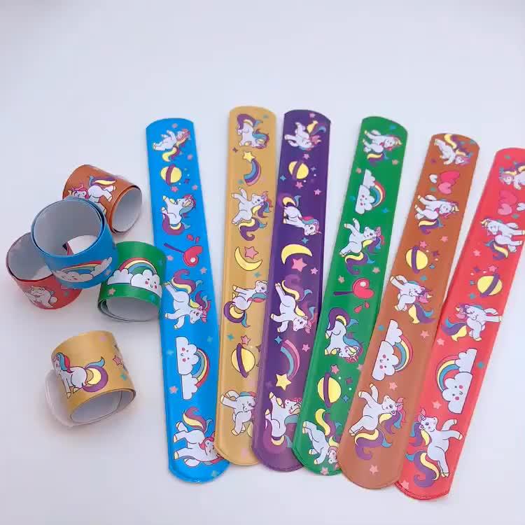 24pcs Unicorn Slap Bracelets Kids Party Favors Bulk Toys