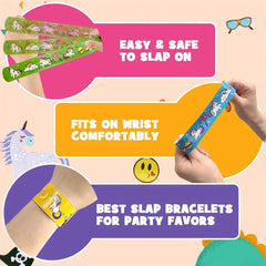 24pcs Unicorn Slap Bracelets Kids Party Favors Bulk Toys
