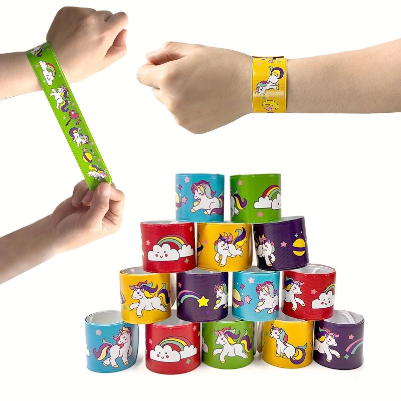 24pcs Unicorn Slap Bracelets Kids Party Favors Bulk Toys