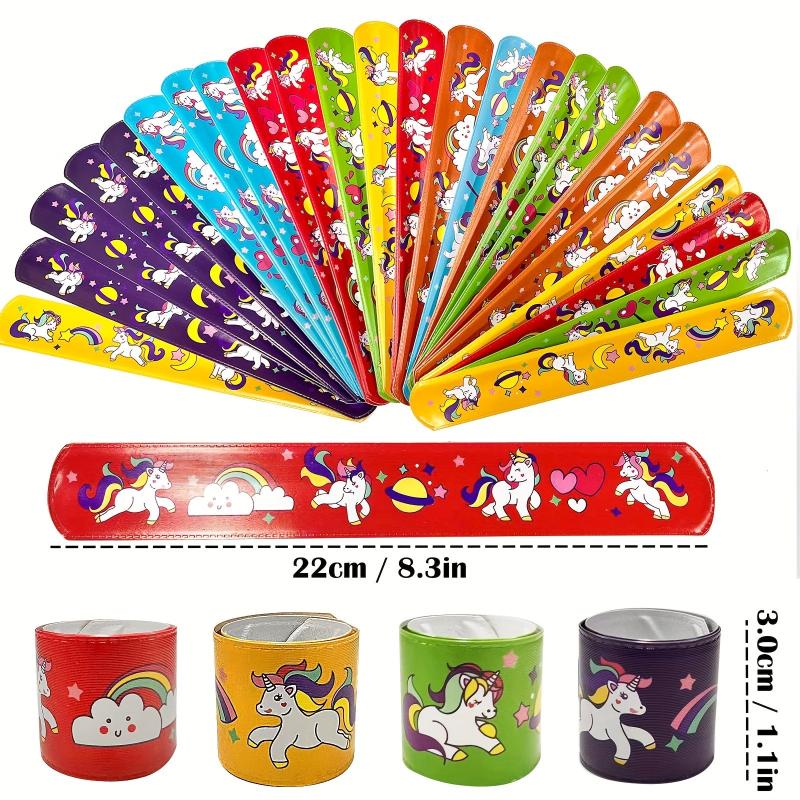 24pcs Unicorn Slap Bracelets Kids Party Favors Bulk Toys