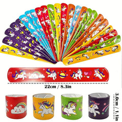24pcs Unicorn Slap Bracelets Kids Party Favors Bulk Toys