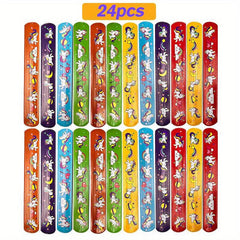 24pcs Unicorn Slap Bracelets Kids Party Favors Bulk Toys