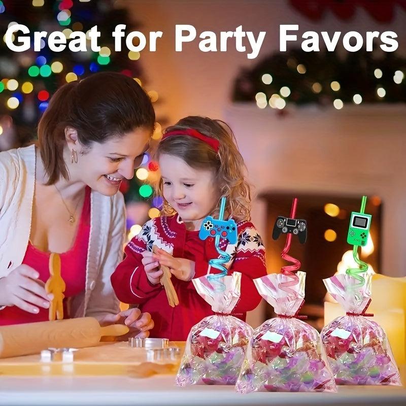 Game Controller Drinking Straws 4pcs Kids Party Supplies