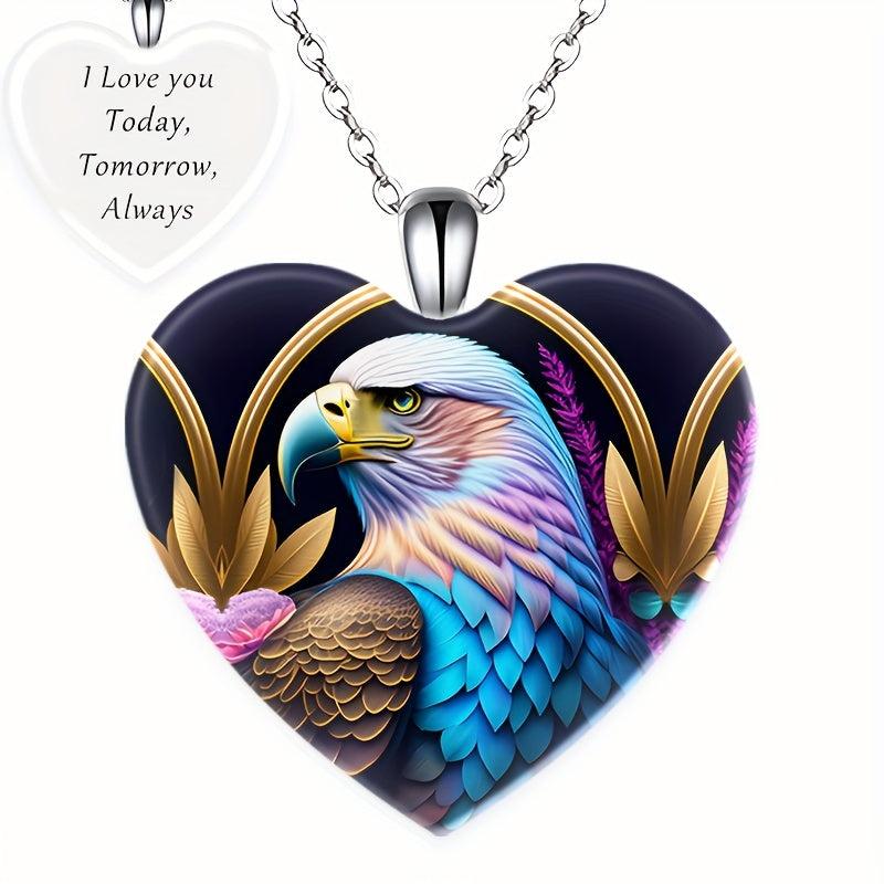 Eagle Dream Crystal Pendant Necklace English Love Birthday Gift