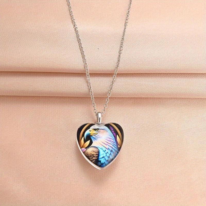 Eagle Dream Crystal Pendant Necklace English Love Birthday Gift