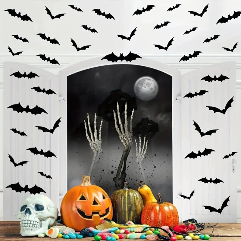 3D Bat Decoration Stickers Waterproof Spooky Bats Room Decor Halloween