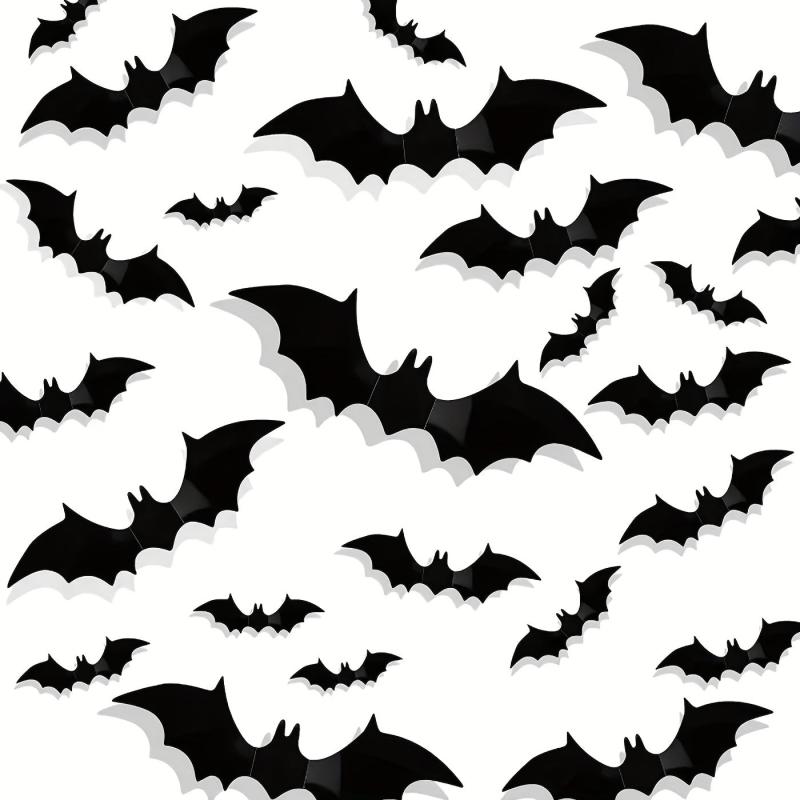 3D Bat Decoration Stickers Waterproof Spooky Bats Room Decor Halloween
