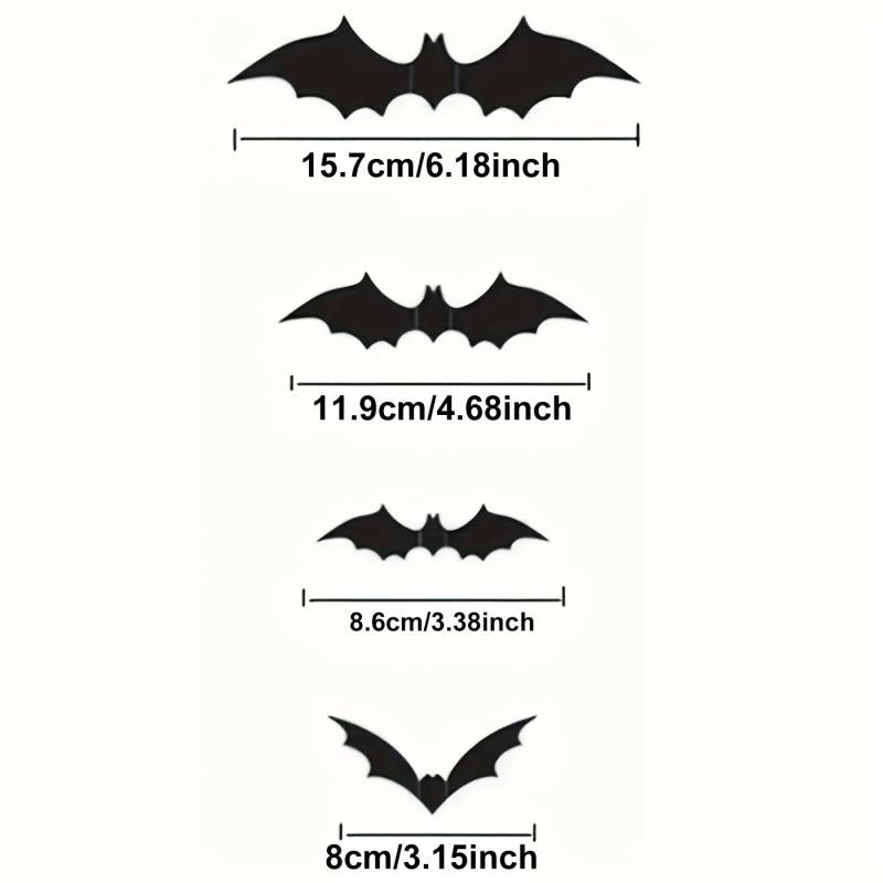 3D Bat Decoration Stickers Waterproof Spooky Bats Room Decor Halloween