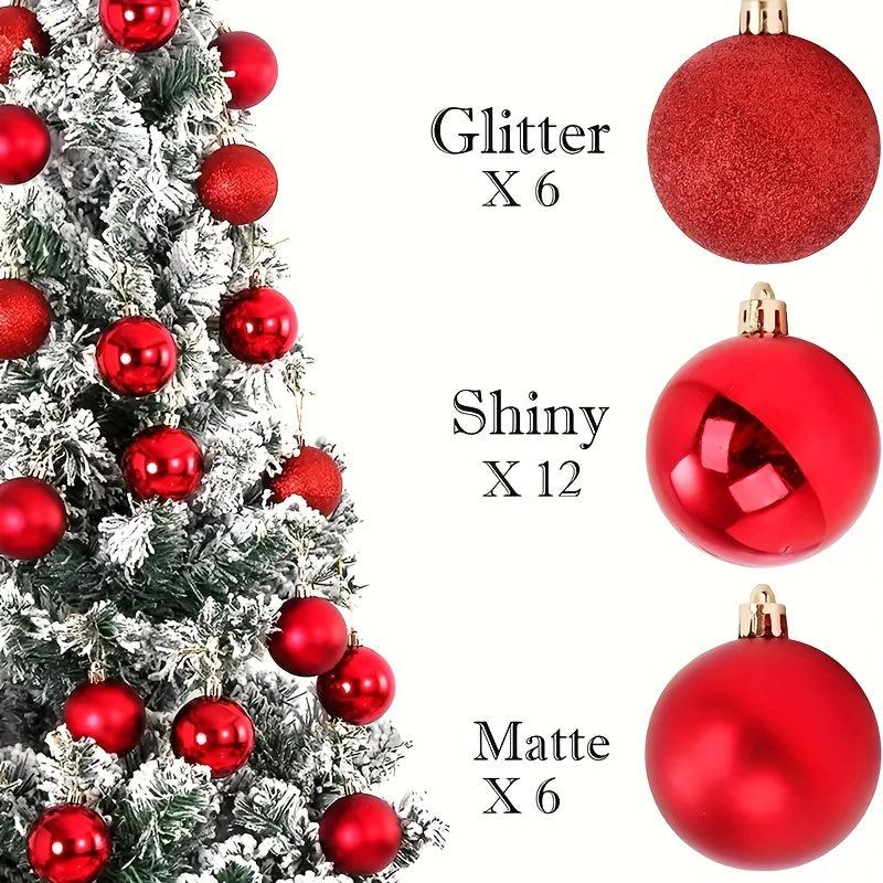 24pcs Christmas Balls Ornaments Xmas Tree Decorations Holiday Wedding Party