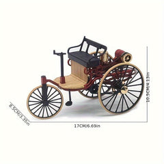 Simulation Retro Alloy Three-wheel Classic Car Model Toy Ornaments