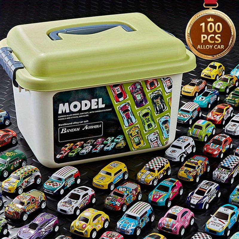 70pcs Pull Back Cars Toy Cars With Storage Box