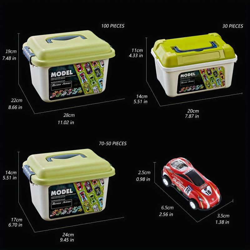 70pcs Pull Back Cars Toy Cars With Storage Box