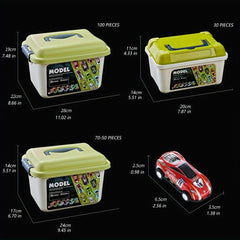 70pcs Pull Back Cars Toy Cars With Storage Box